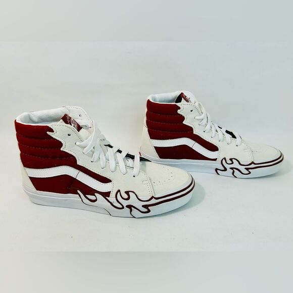 NEW Vans Sk8 Hi Flame White Tawny Port size 7.5 - Picture 13 of 13
